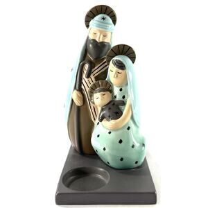 PartyLite Nativity Family Tealight Candle Holder Holy Family Figurine 6.5”